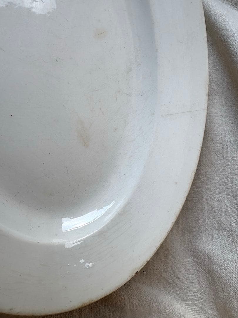 フランスアンティーク　ムーラン・デ・ルー窯　オーバルプレート