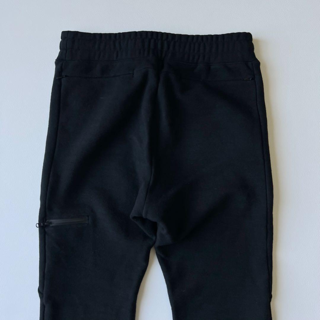3219【美品】TFW49 ストレッチパンツ　チャックポケットスウェット　M 黒