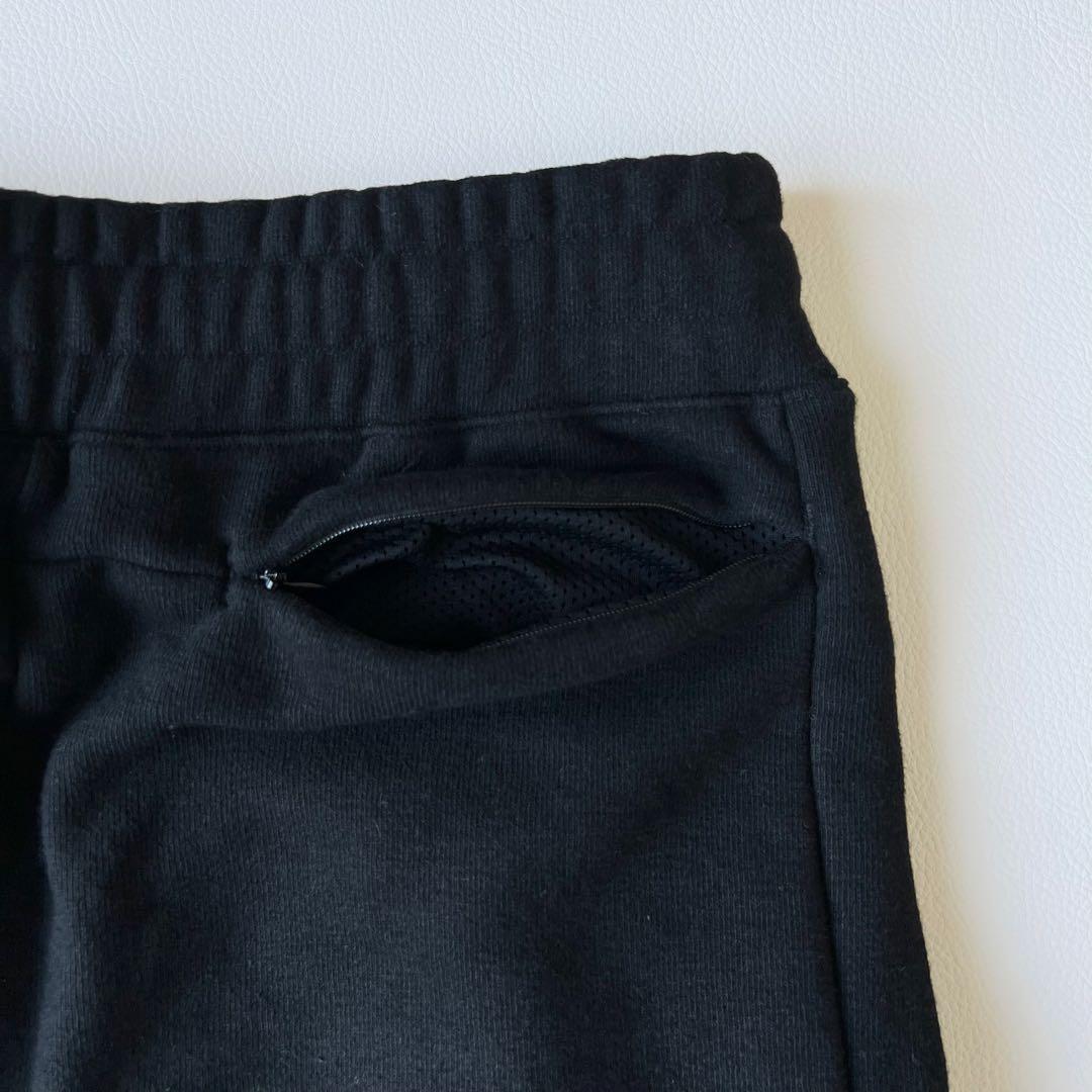 3219【美品】TFW49 ストレッチパンツ　チャックポケットスウェット　M 黒