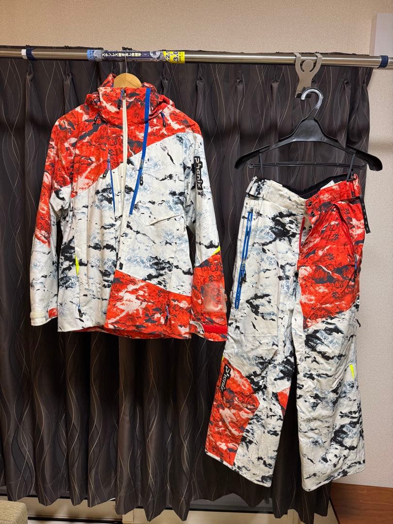 PHENIX スキーウェア 17-18年メンズ レッド/ホワイト クリーニング済