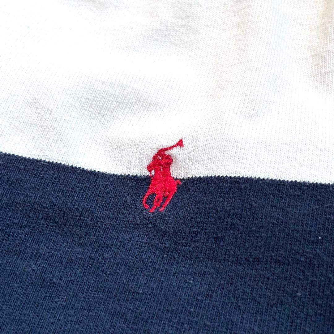 【最高デザイン！】90's ラルフローレン ラガーシャツ 太ボーダー 刺繍ポニー