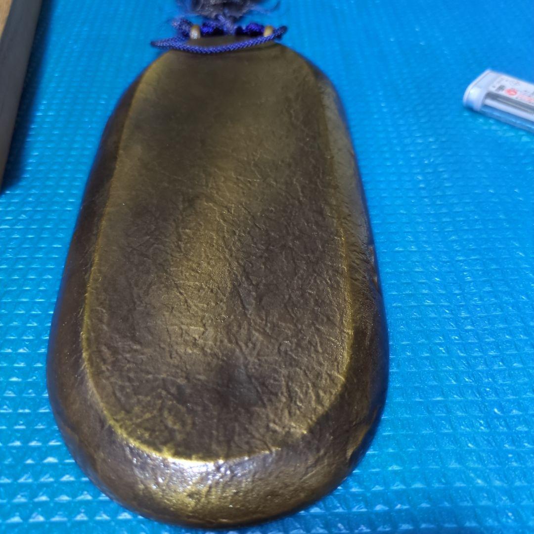 浮世絵風、青銅製装飾品 木箱付き、治彦銘あり