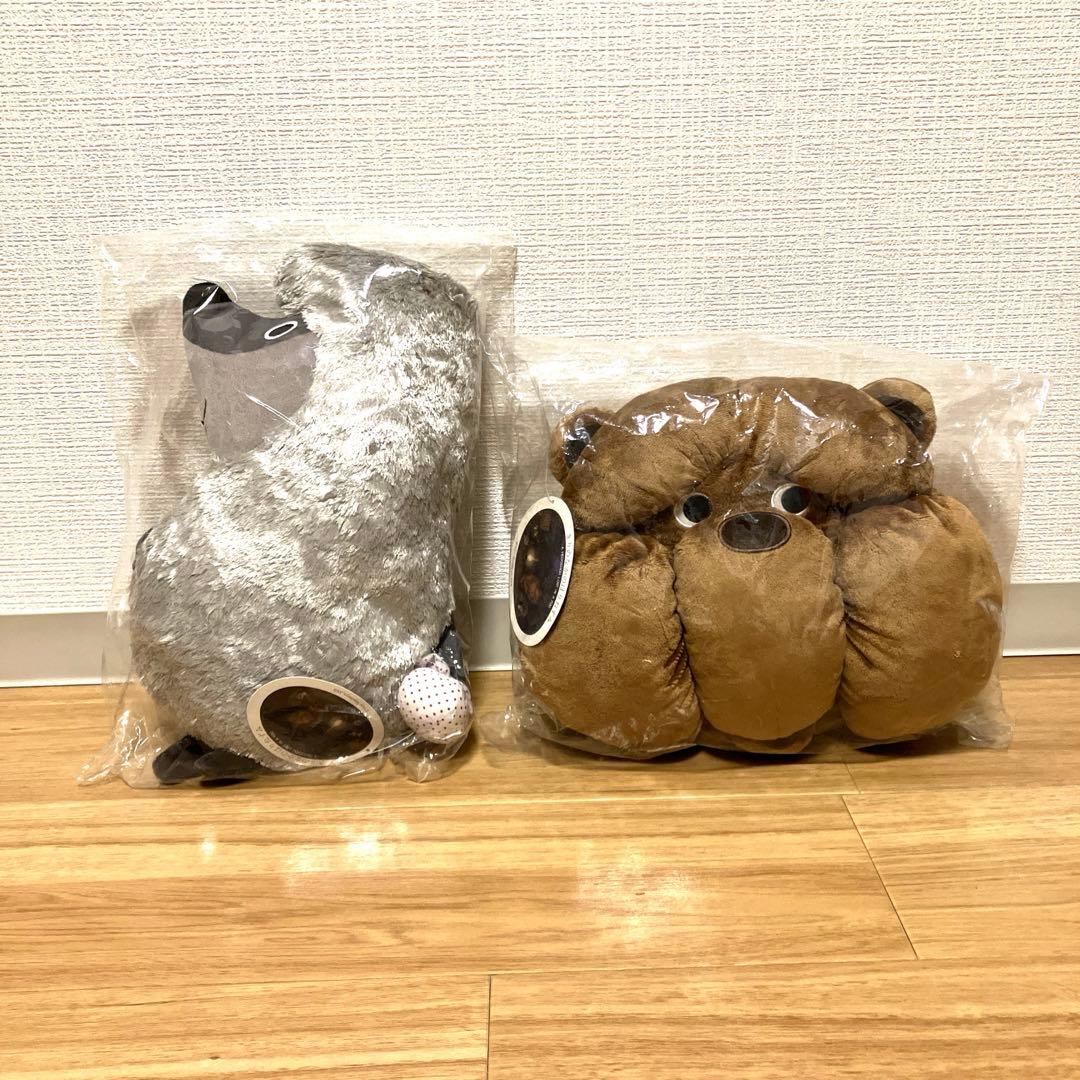 新品タグ付 きりのなかのはりねずみ　はりねずみ・こぐまクッション ぬいぐるみ