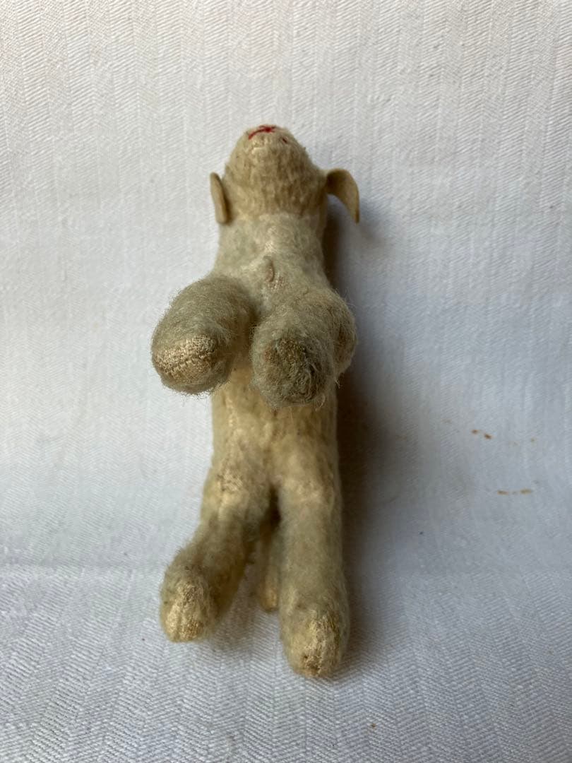 アンティーク 若草色の目をした小羊のぬいぐるみ チェコ プラハ 30s 40s