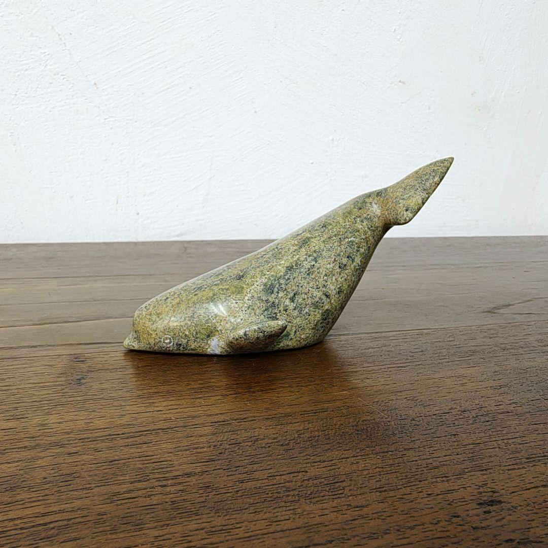 【Napatchie Noah】彫刻 イヌイットアート 石彫 ホエール オブジェ