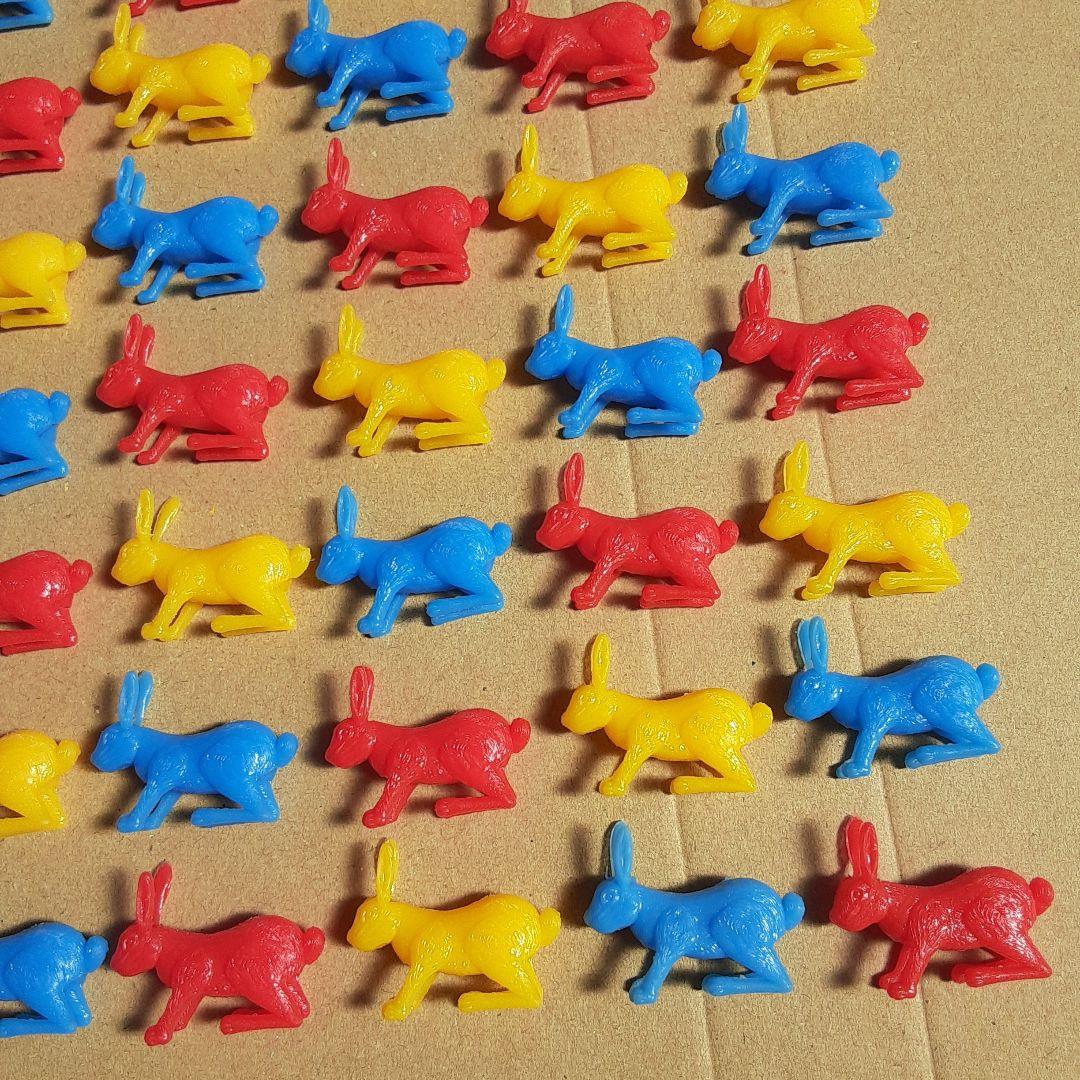 食玩　コリス　フエラムネ　おまけ　おもちゃばこ　豆動物　うさぎ　赤黄青　72点