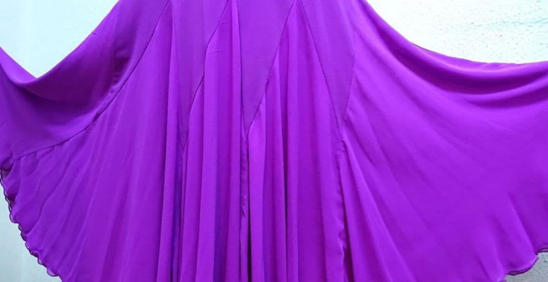 SALE☆チャコット　社交ダンス スカート L 紫 シフォン 定価45100円
