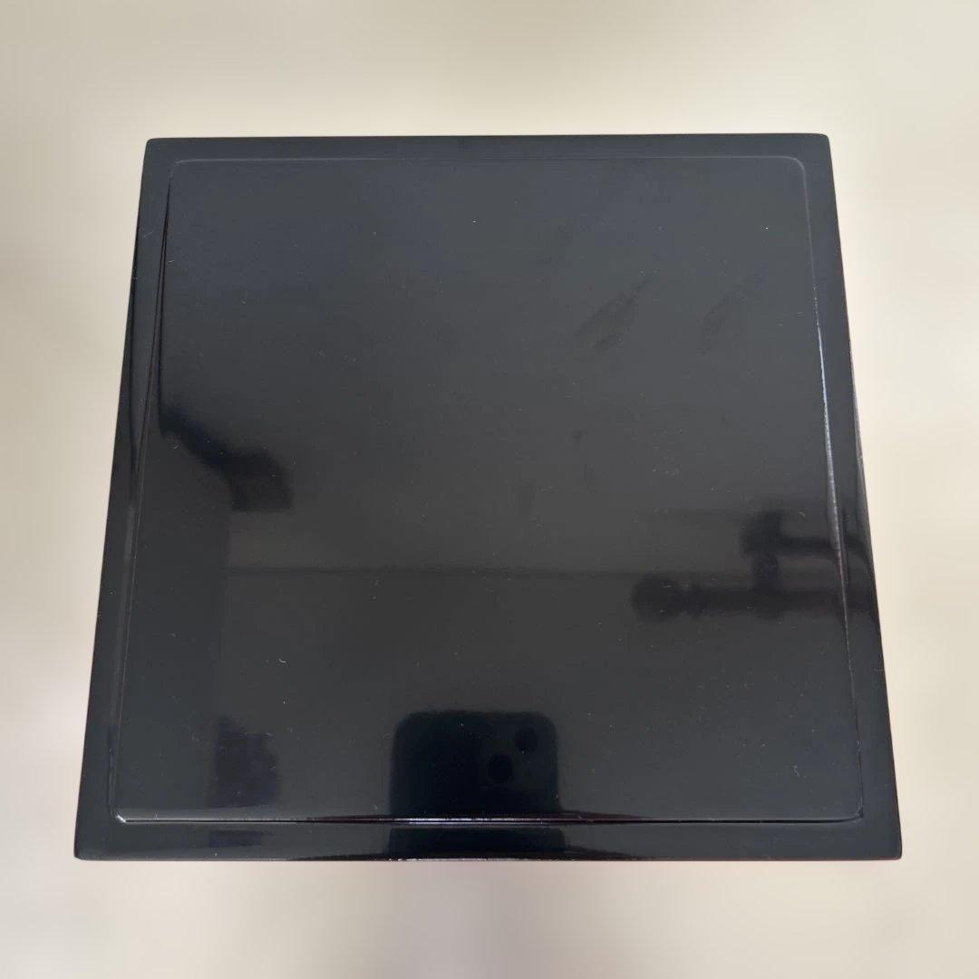 川連漆器 朱内黒 三段重めんとり 蓋二枚