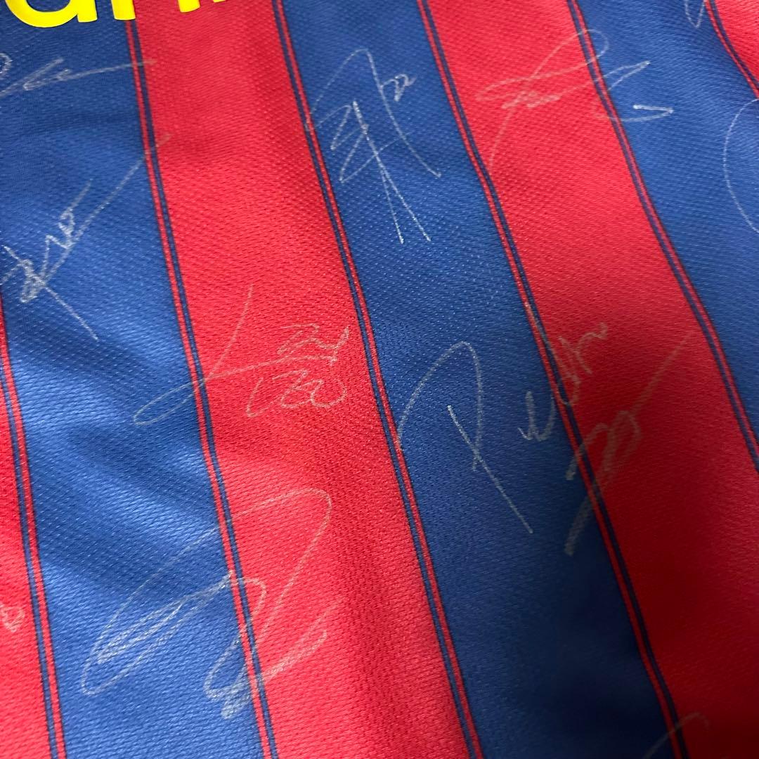 FCバルセロナ　直筆マルチサイン　ユニフォーム　証明書付き　メッシ　イニエスタ
