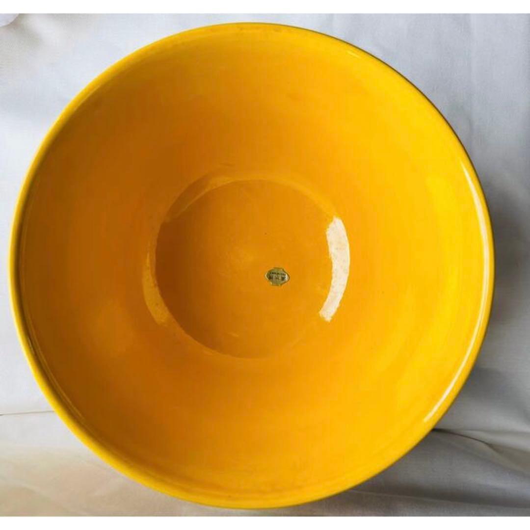 黄交趾　菓子鉢　平安　雲楽造　清水焼