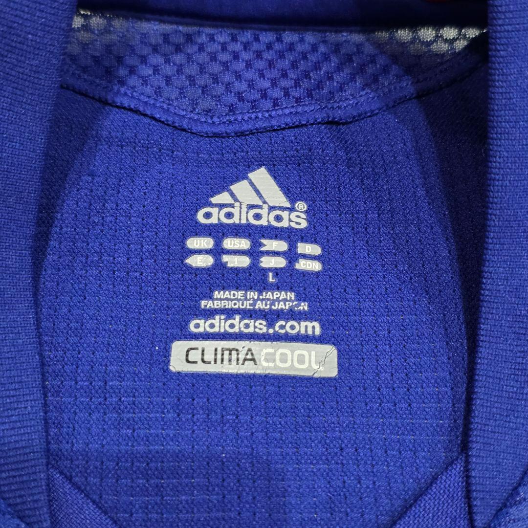 日本代表　2010　中澤佑二　デンマーク戦　ユニフォーム　L　adidas　青
