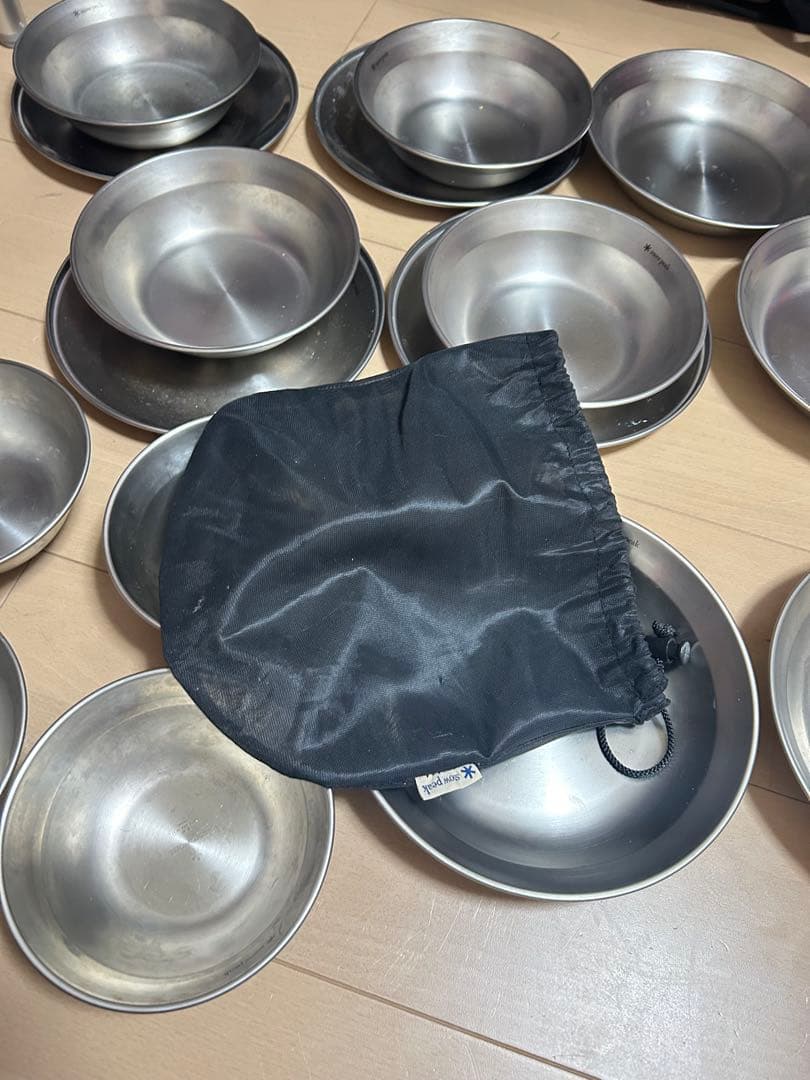 スノーピーク ステンレス皿セット 黒収納袋付き