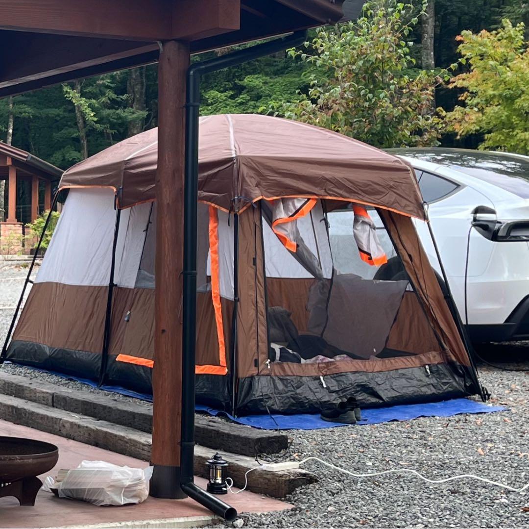 4-6人用ブラウンキャンプテント
