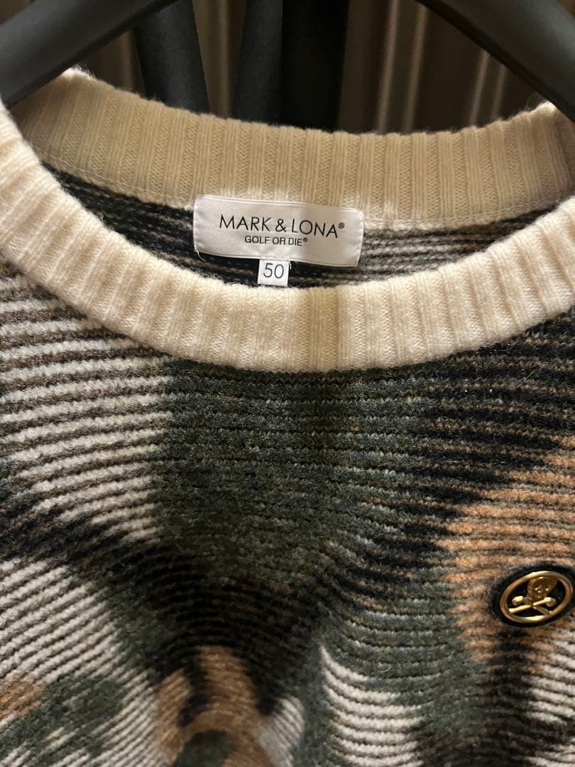 【美品】MARK&LONA（マーク＆ロナ）ジャガードクルーニット