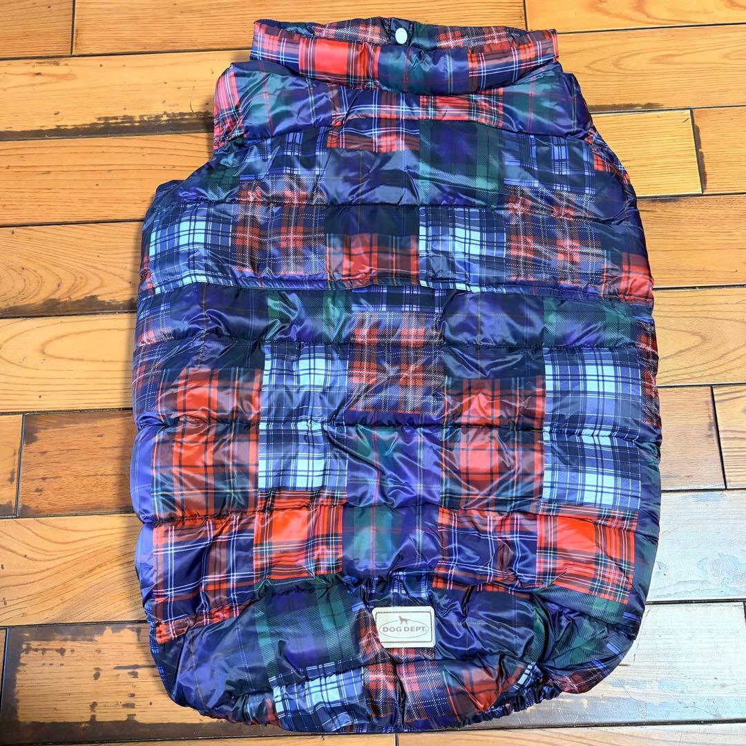 DOGDEPT ダウンベスト チェック柄　大型犬服　4L アウター　赤