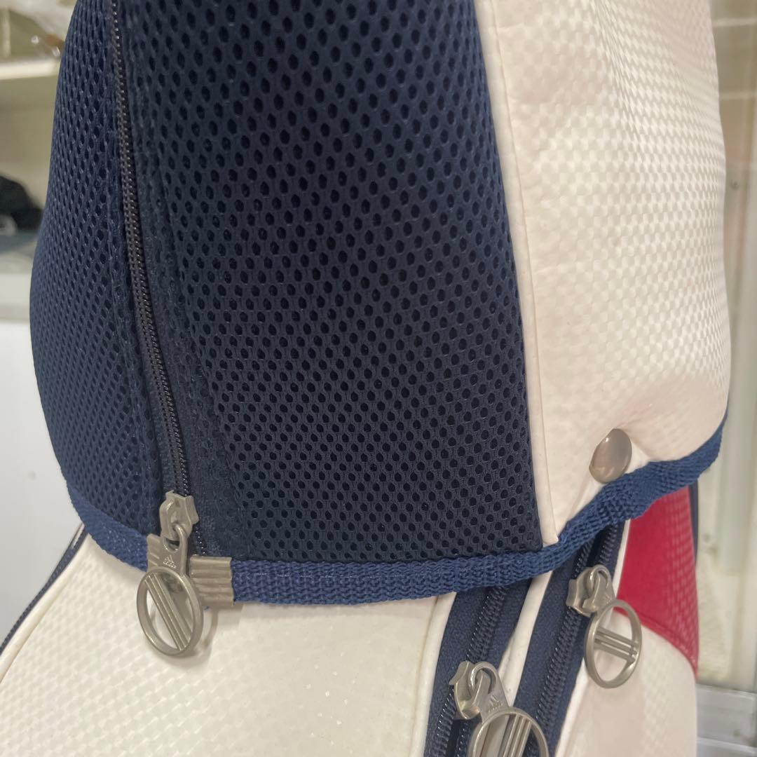 adidas ゴルフバッグ 1949年モデル ホワイト/ネイビー/レッド