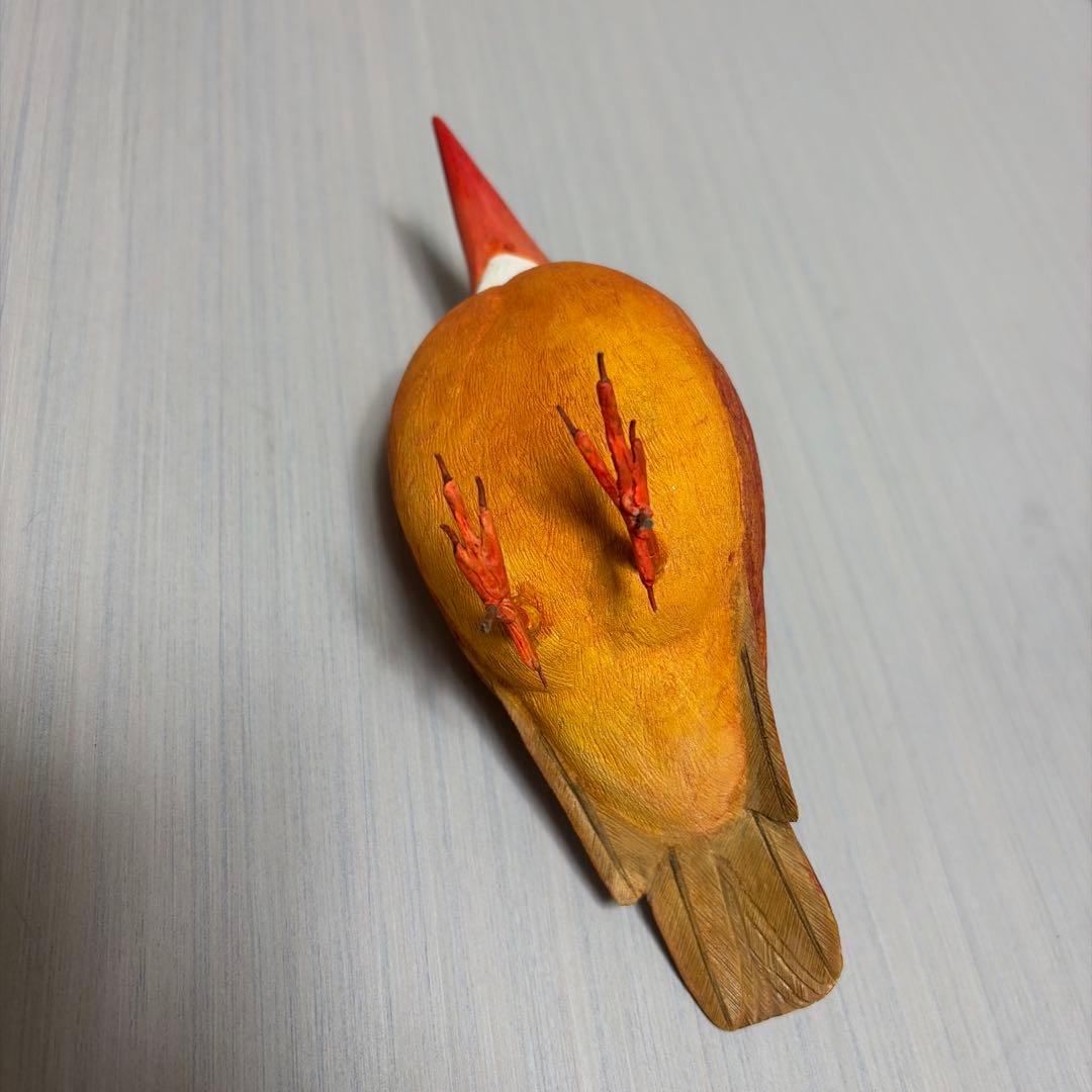 アカショウビン　バードカービング　野鳥彫刻　木彫りの野鳥　リアル野鳥