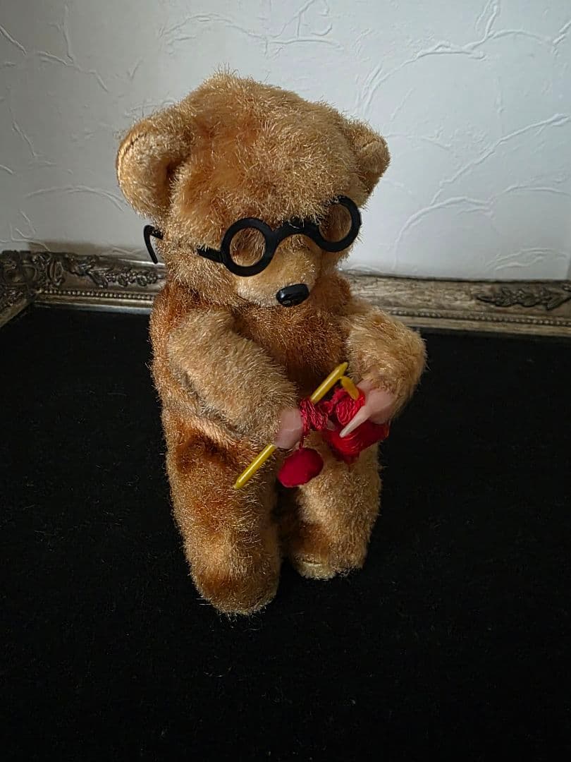 max carlアンティークベア　ゼンマイ 編み物クマ