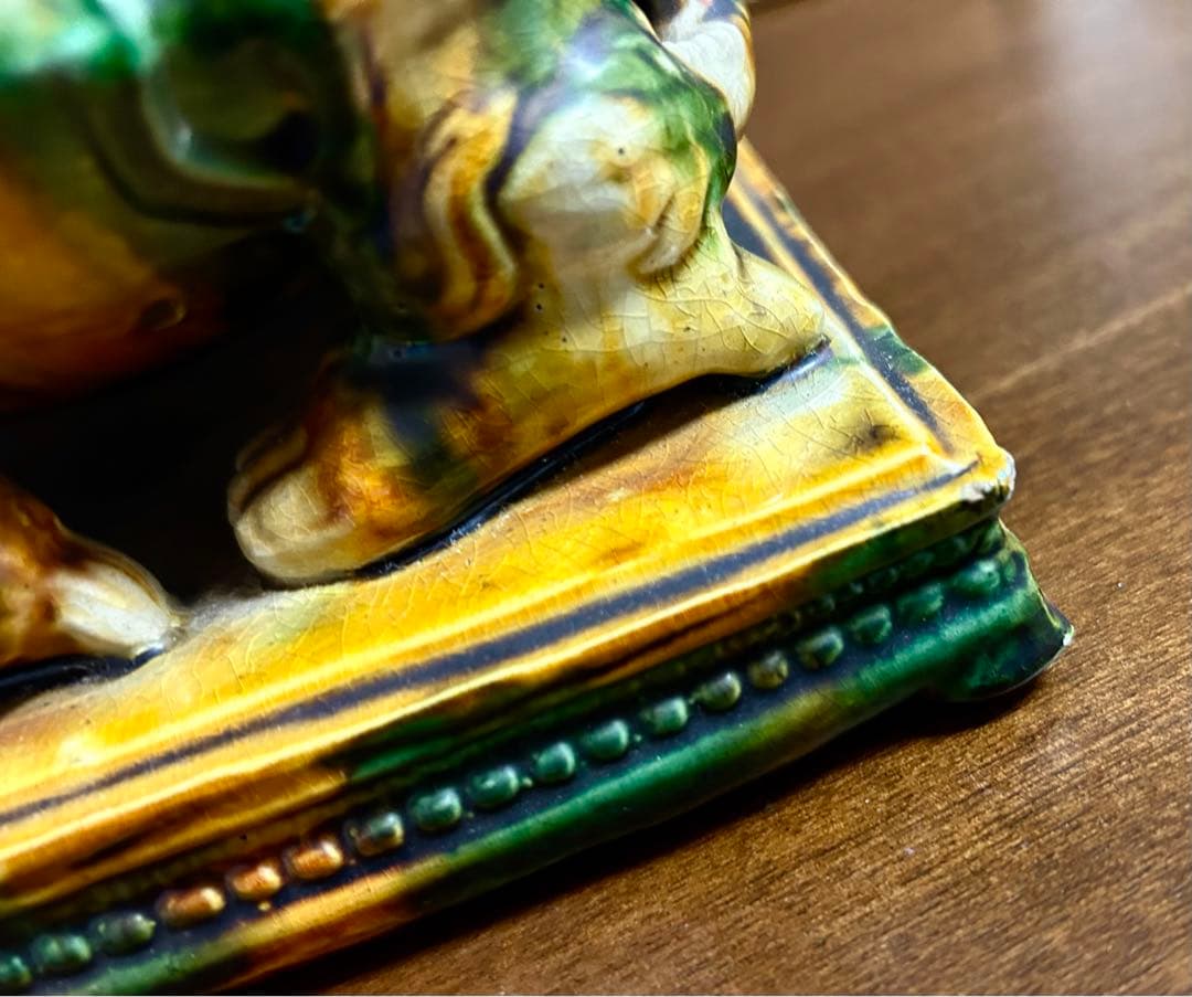 中国骨董 唐三彩 時代物 交趾大亀陶芸