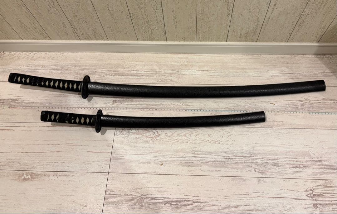 模造刀 黒鞘・黒柄 約105cm 約70cm 2本セット