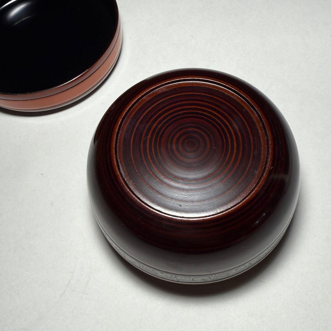 ◆独楽 平棗 塗師【瑞斉】作 漆芸 漆器 木地 茶道具 四方桟共箱 未使用品◆