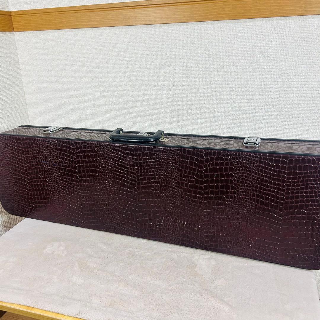 沖縄三線 三味線 人工革 合皮 ヘビ柄　ハードケース付 またよし　弦楽器