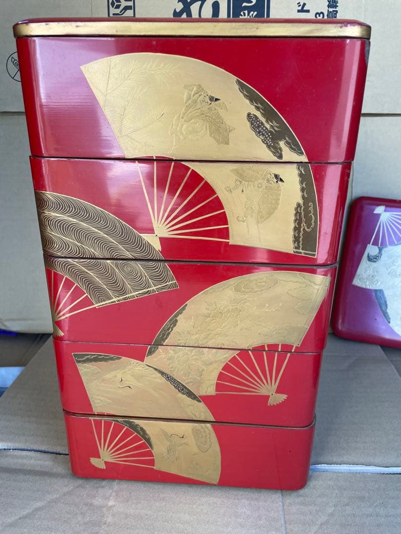 重箱　蒔絵　扇子　江戸時代　兎