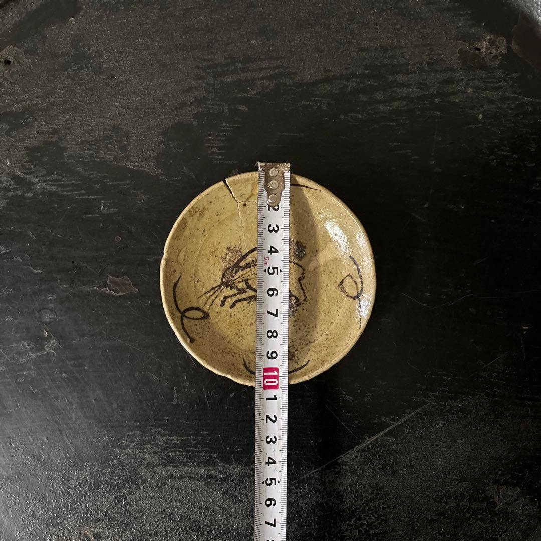 古唐津　兎小皿　うさぎ　武雄系小峠窯　平盃　骨董　検:白洲正子　西岡小十　李朝