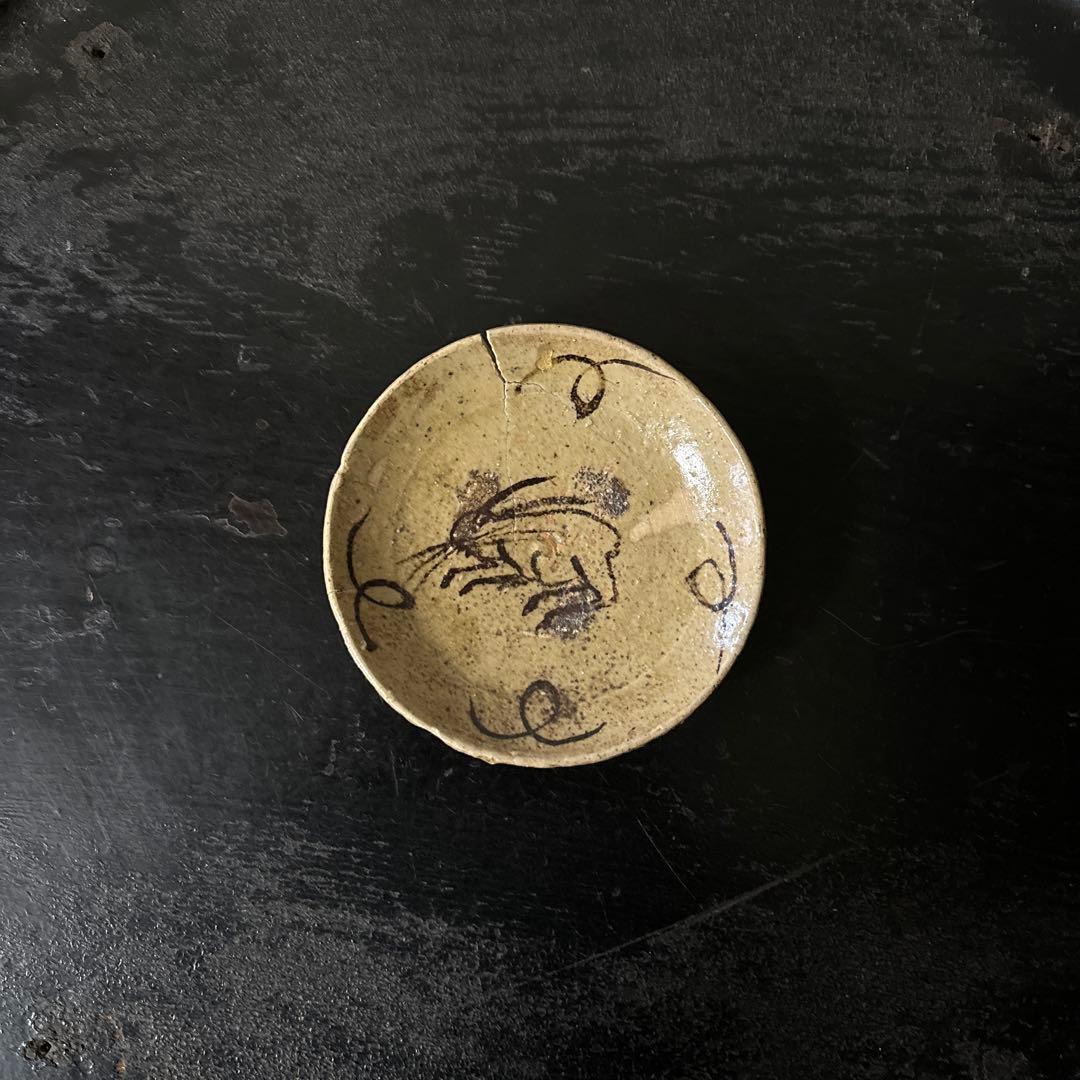 古唐津　兎小皿　うさぎ　武雄系小峠窯　平盃　骨董　検:白洲正子　西岡小十　李朝