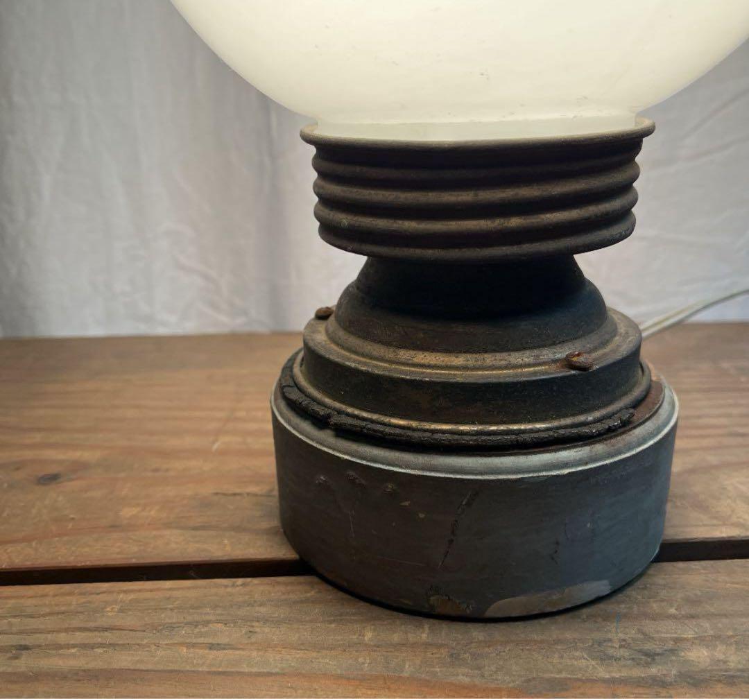 値下げ中★アンティーク古道具◾️古硝子 ミルクガラス 間接照明 テーブルランプ