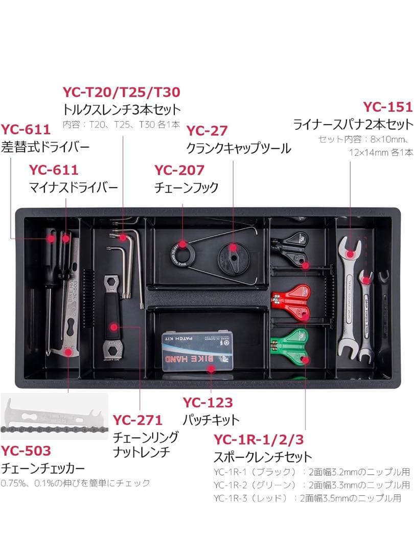 未使用。 YC-758 自転車プロフェッショナルツールキット