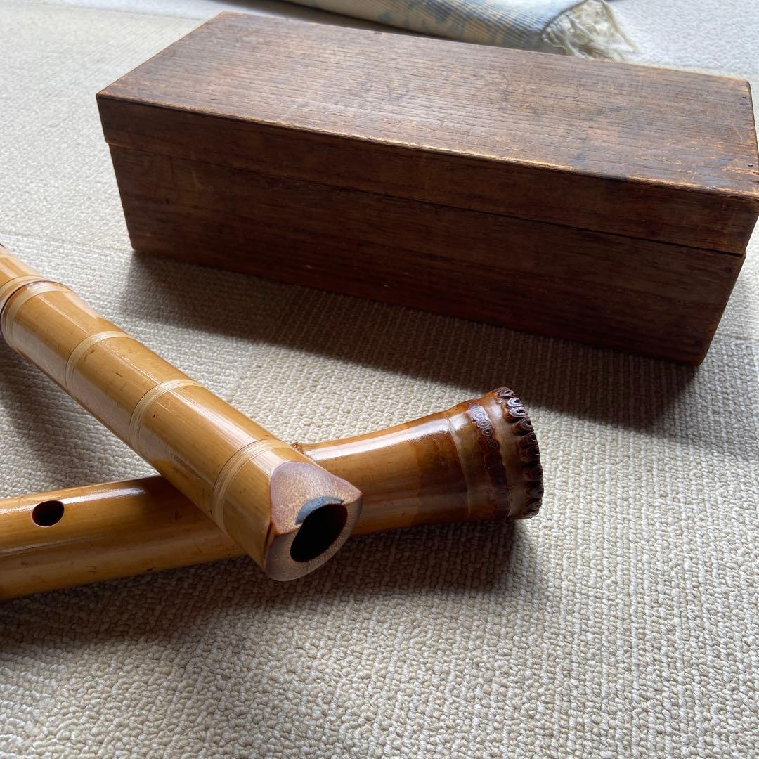 242⭐️値下げ　尺八一尺八寸管如水銘　とも箱つき