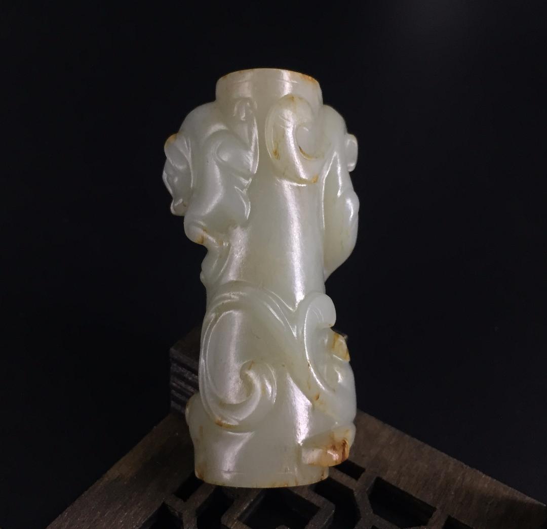 漢代 螭竜紋玉勒佩 古玉老玉和田玉装身具 中国美術ペンダント骨董收藏