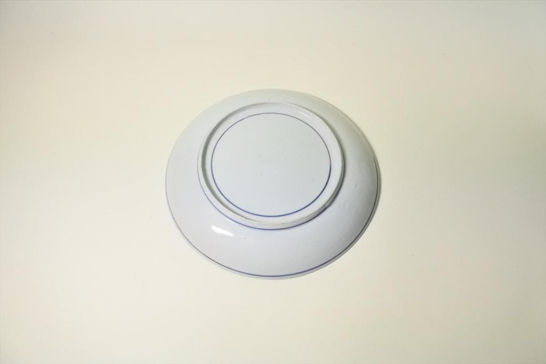 江戸前期　藍九谷　水仙図　中皿　骨董品　アンティーク