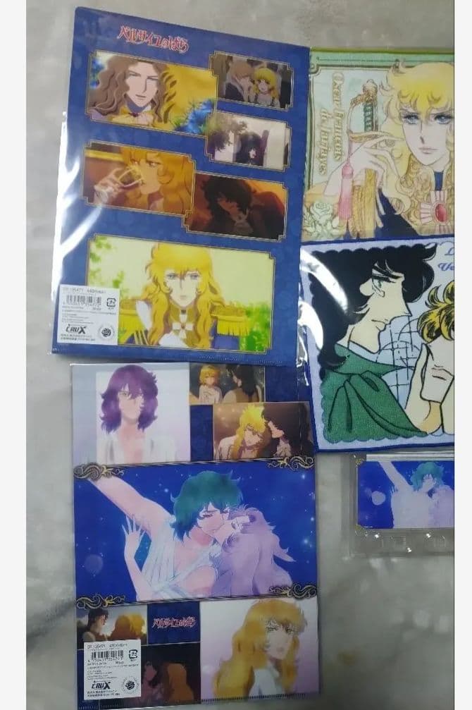 ベルサイユのばら　オスカル&アンドレクッションカバー他グッズ1式まとめ売り８点