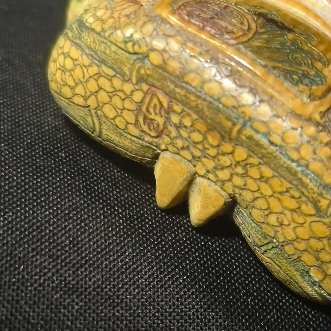 江戸根付 武士の図 山川在銘 天然素材細工 骨董 時代物 古美術 蒐集家放出美品