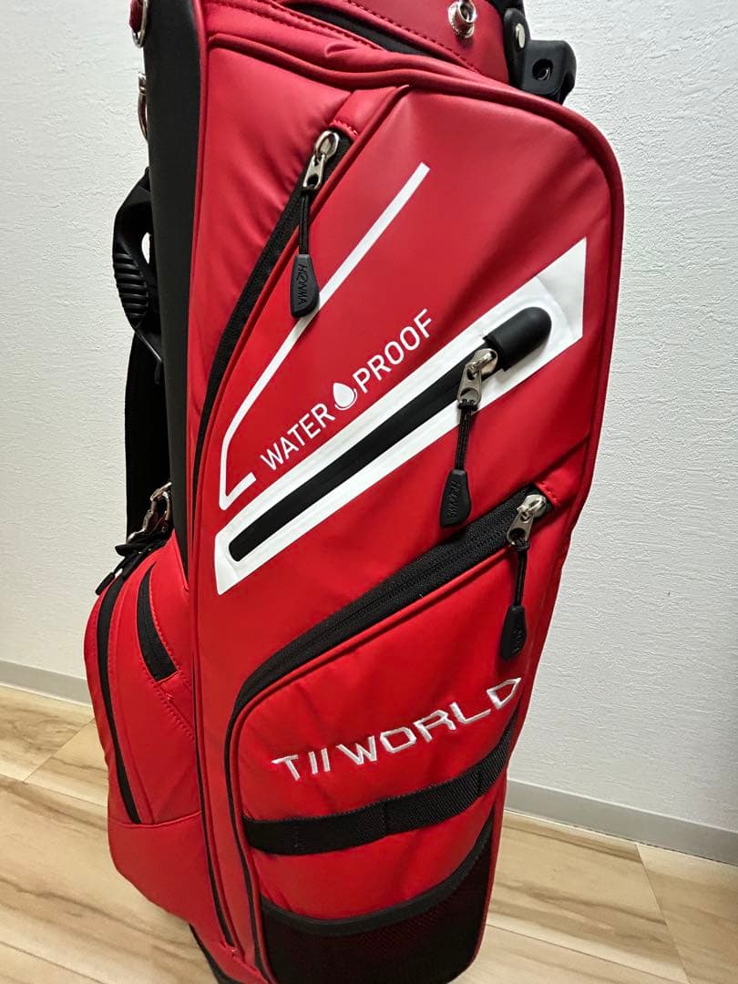 HONMA TW WORLD スタンドバッグ レッド　ウォータープルーフ