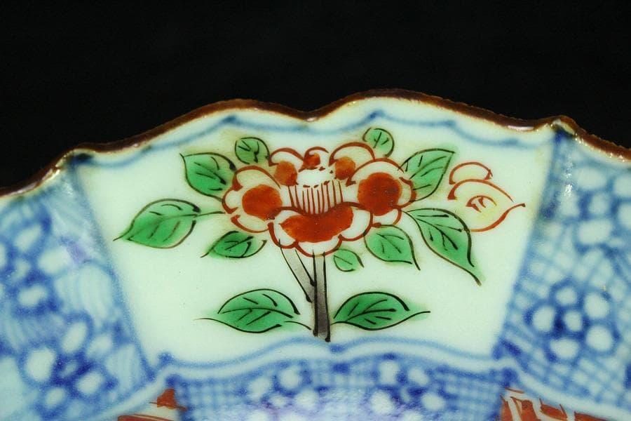 中国美術 赤絵 祥瑞 鶏蝶草花紋 皿 四枚 成化年製 まとめて(K-LC822)