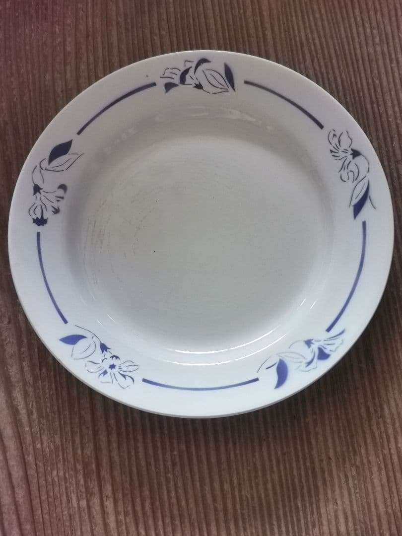 アンティーク クレイユモントロー インディゴの水仙 22㎝プレート２枚セット β