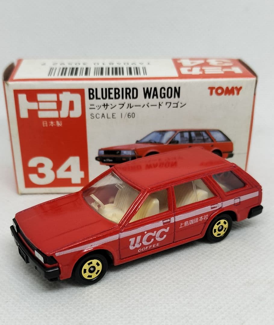 《赤箱トミカ34-4-1》ブルーバードワゴン【UCC上島コーヒー】初期ロット美品