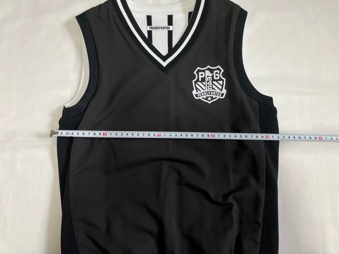 【美品】PEARLY GATES ベスト ブラック/ホワイト