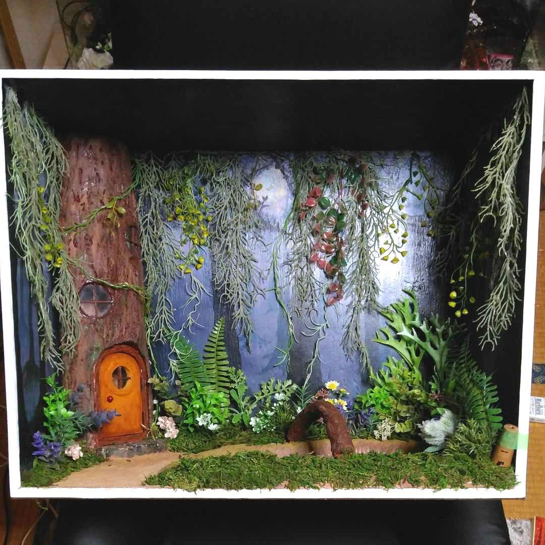 ジオラマ ちいかわの森 ライトアップ付き 特大サイズ ミニチュアハウス 箱庭