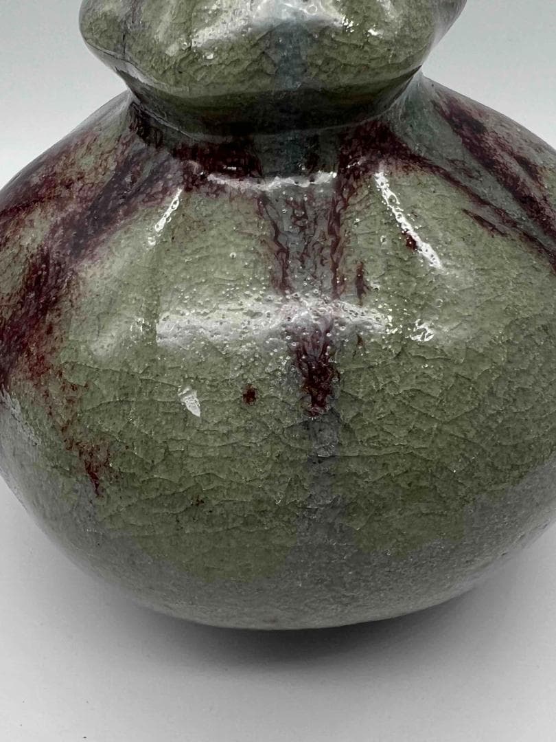 清時代　鈞窯　窯変釉　瓢箪瓶　唐物　古賞物　中国古美術　骨董品(B-96)