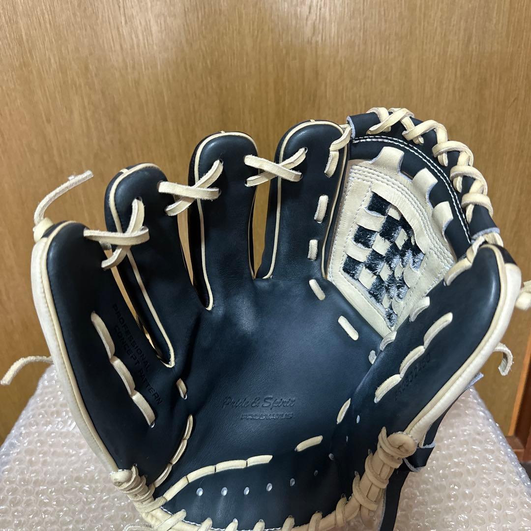 ZETT 軟式グローブ 黒/白 チェック柄