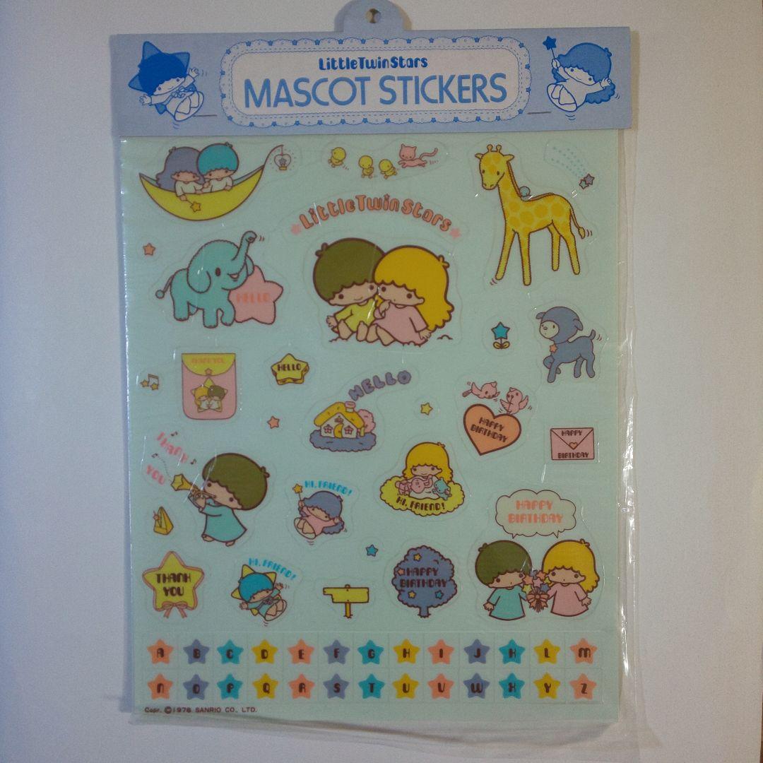 昭和レトロ 1976年 サンリオ リトルツインスターズ シール 未開封