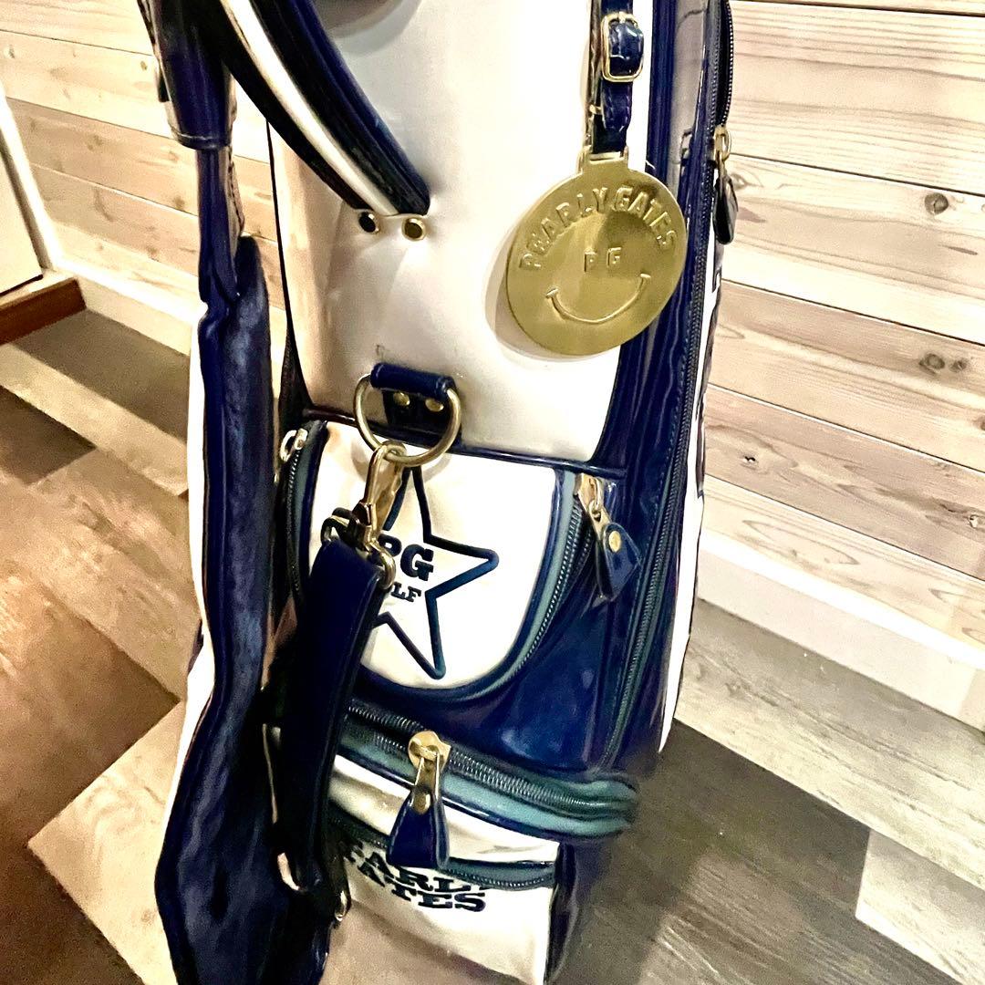 PEARLY GATES キャディバッグ ホワイト/ネイビー