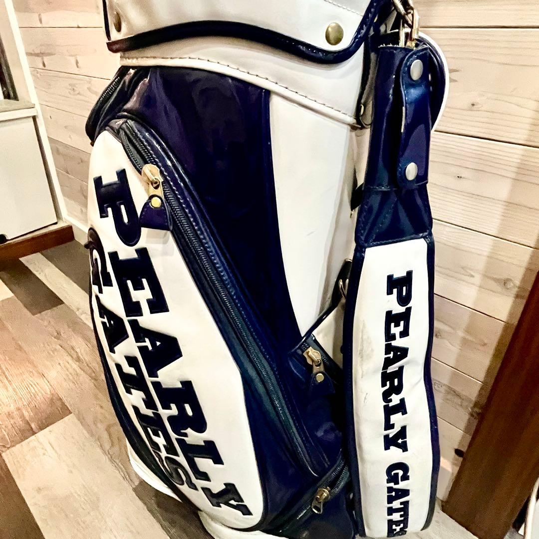 PEARLY GATES キャディバッグ ホワイト/ネイビー