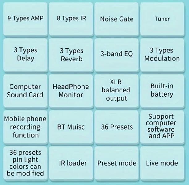 [新品] マルチエフェクター TANK-G 内蔵バッテリー ギター