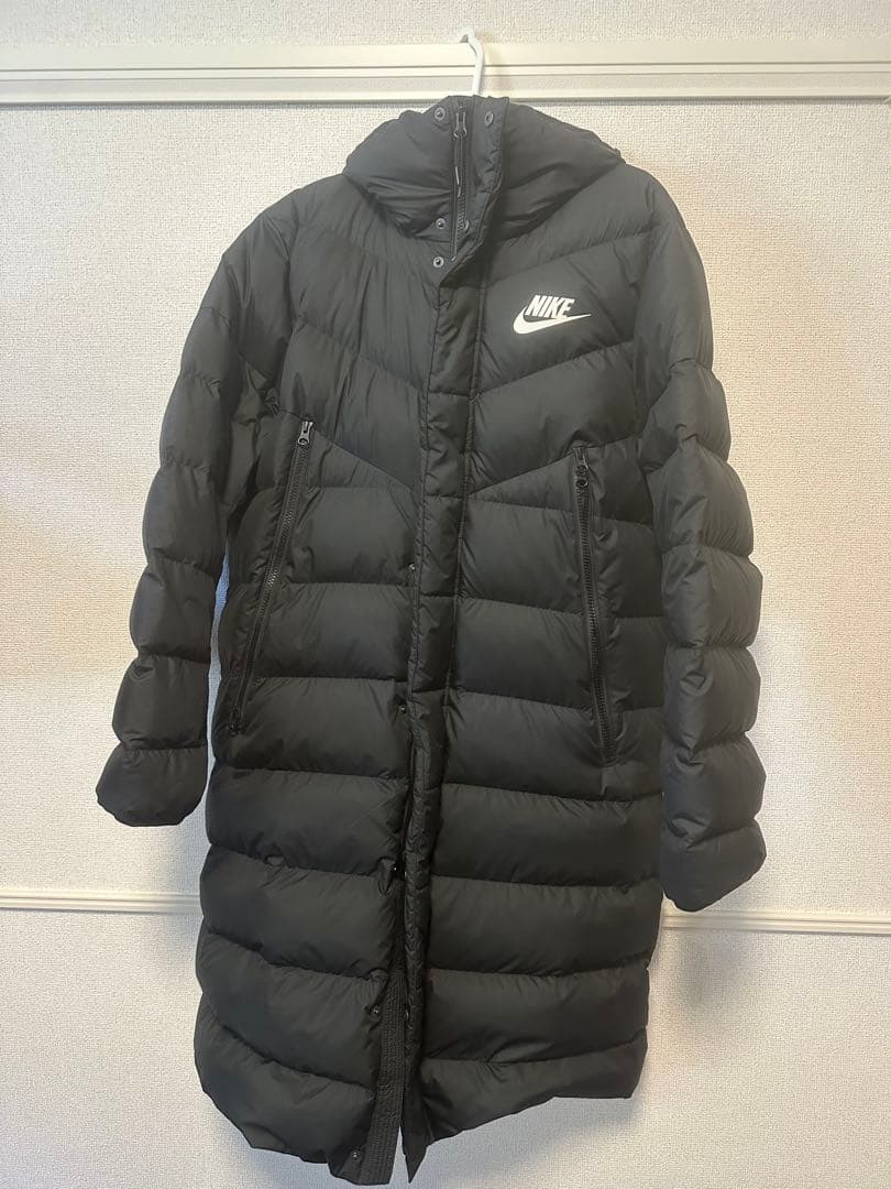 Nike ナイキ　フード付きダウンコート ベンチコート　Mサイズ ブラック