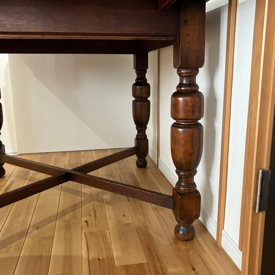 lG29！ ビンテージダイニングテーブル、ドローリーフテーブル伸長式